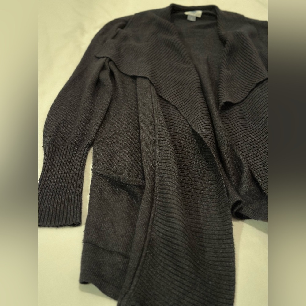 Old Navy, size M, charcoal gray shawl collar sweater with pockets